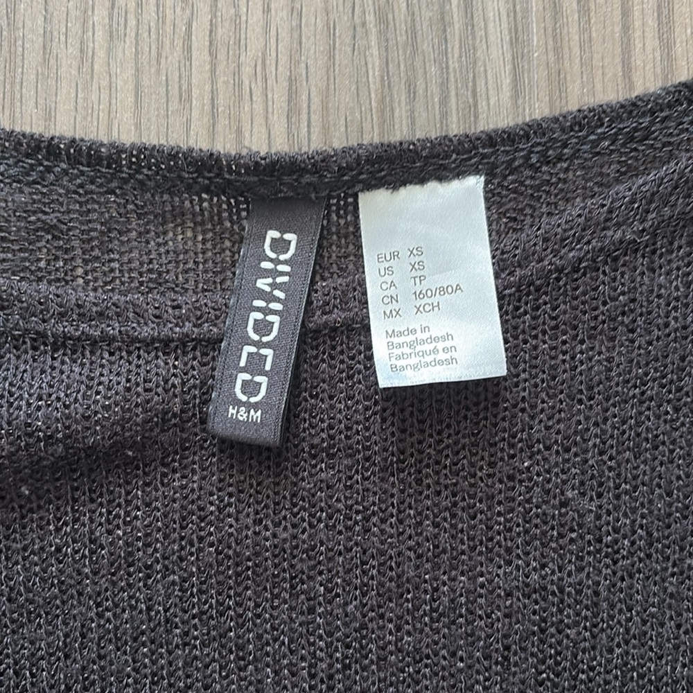 H&M Cropped Knit Cropped Top with Lace Trip - Picture 2 of 4
